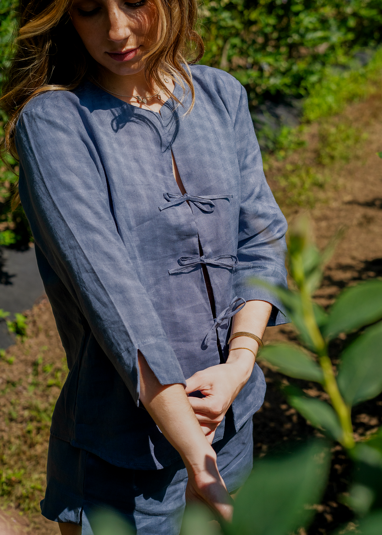 pijama em linho hortensia caine