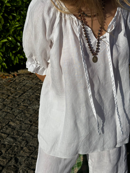 Pijama Mykonos Caine Sleepwear Branco