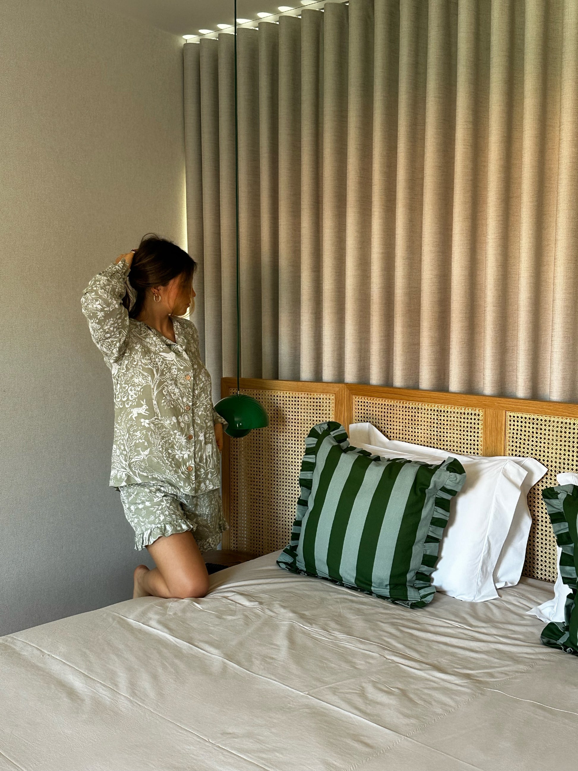 Pijama Atenas Caine Sleepwear Estampado Verde