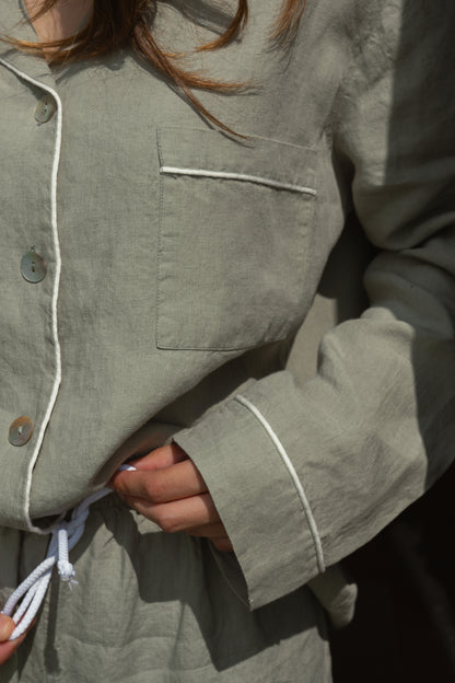 pijama em linho e algodão bambu caíne