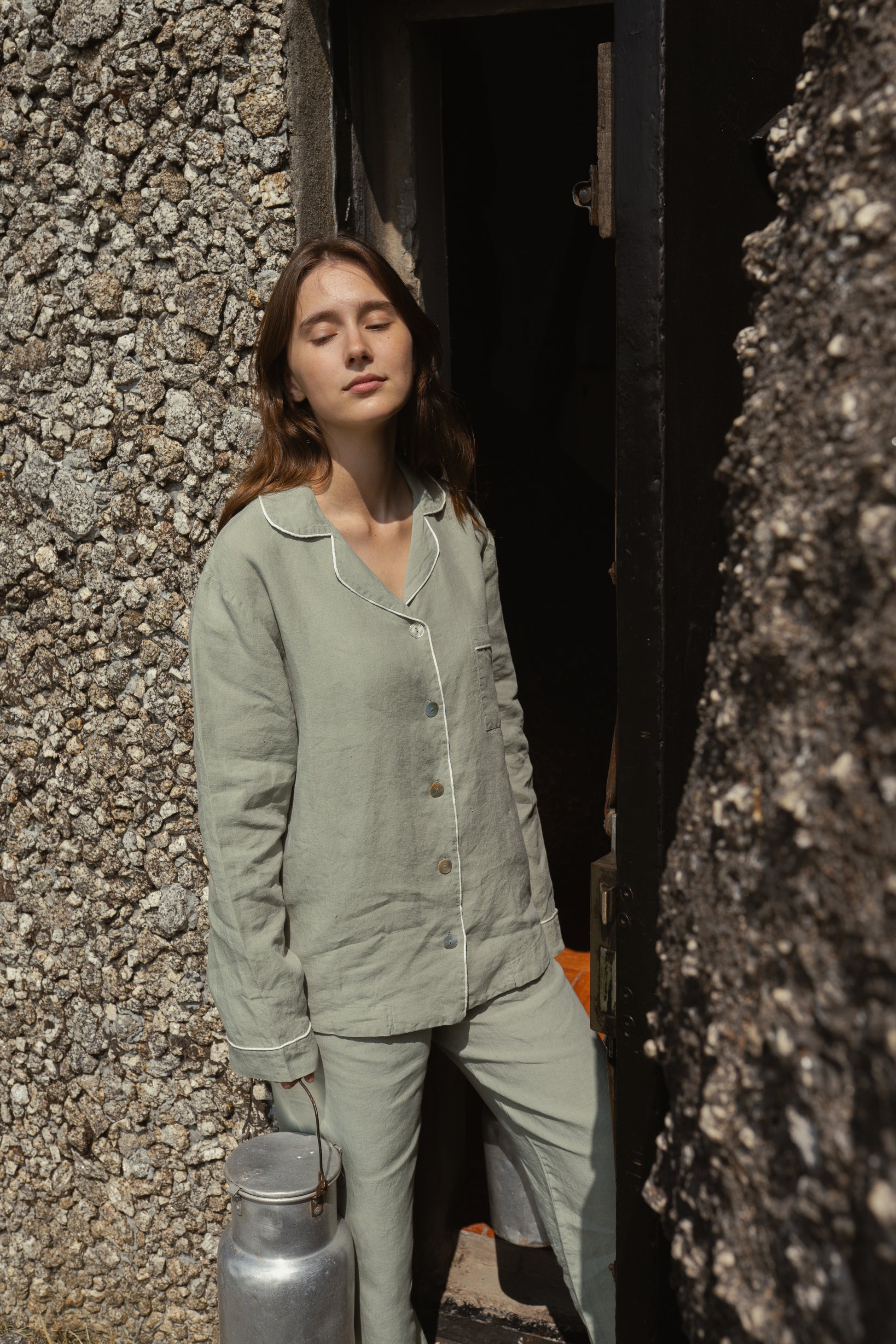 pijama em linho e algodão bambu caíne