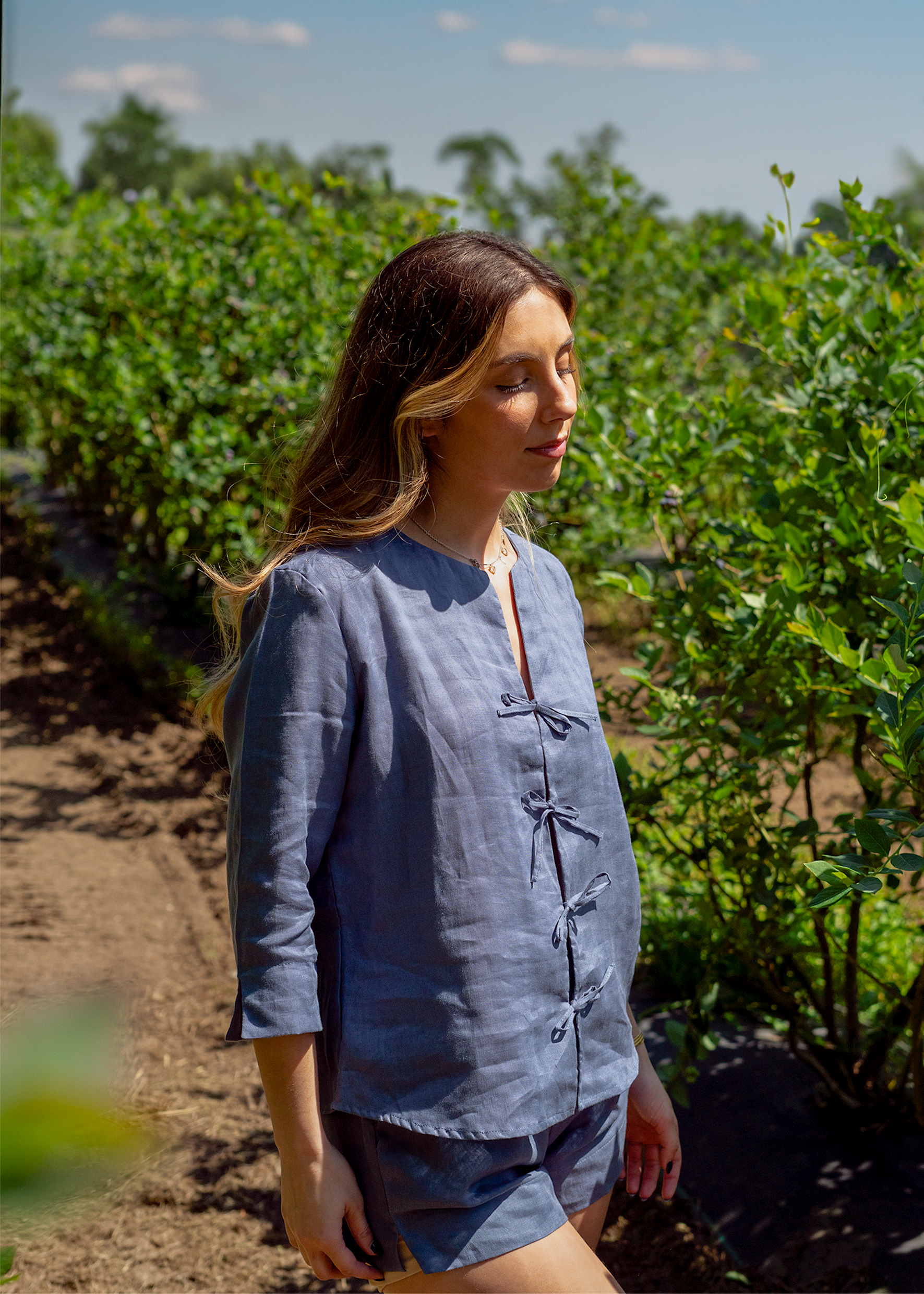 pijama em linho hortensia caine