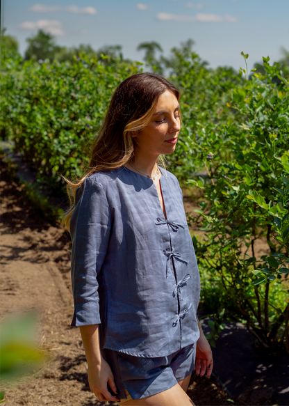 pijama em linho hortensia caine