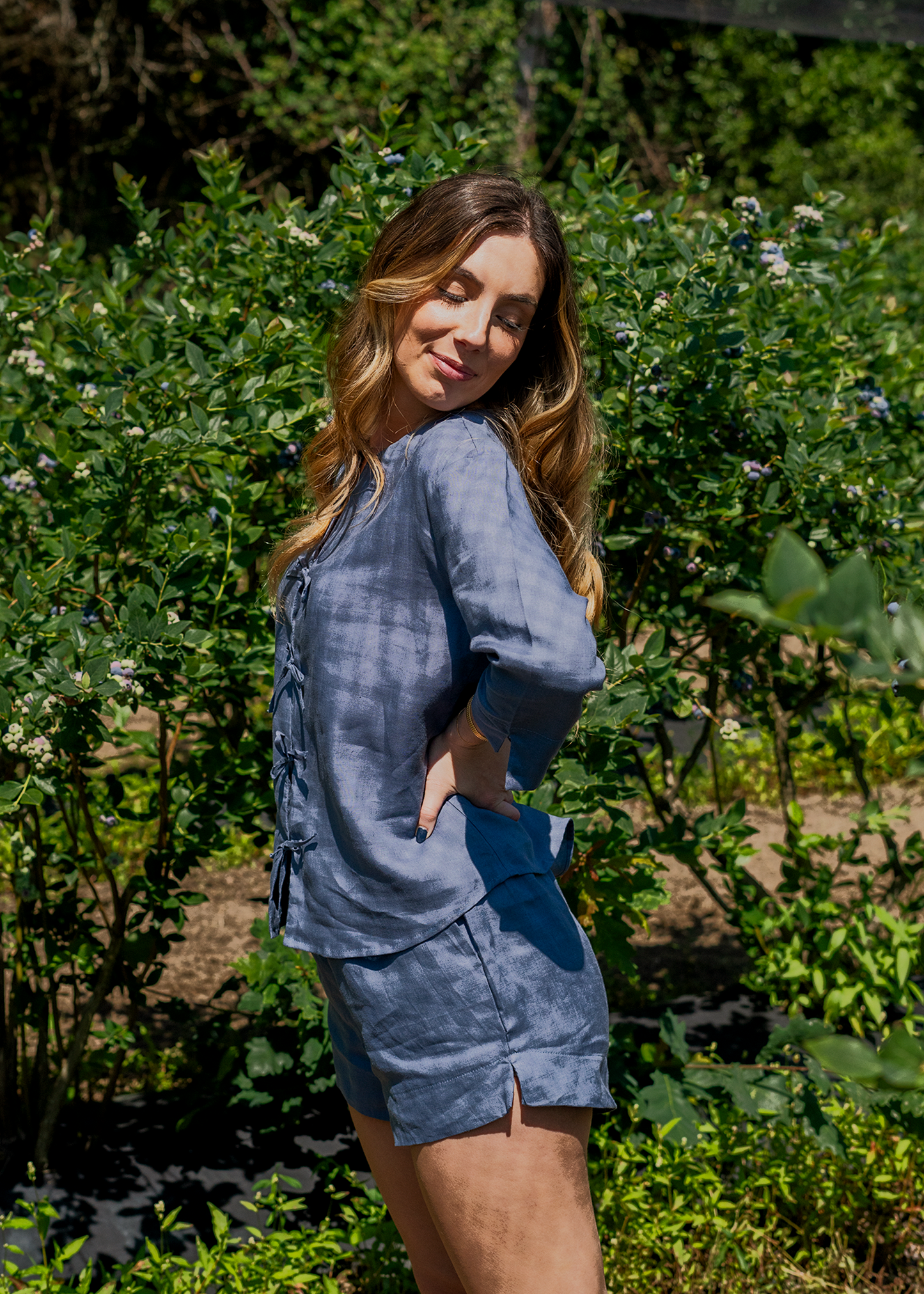 pijama em linho hortensia caine