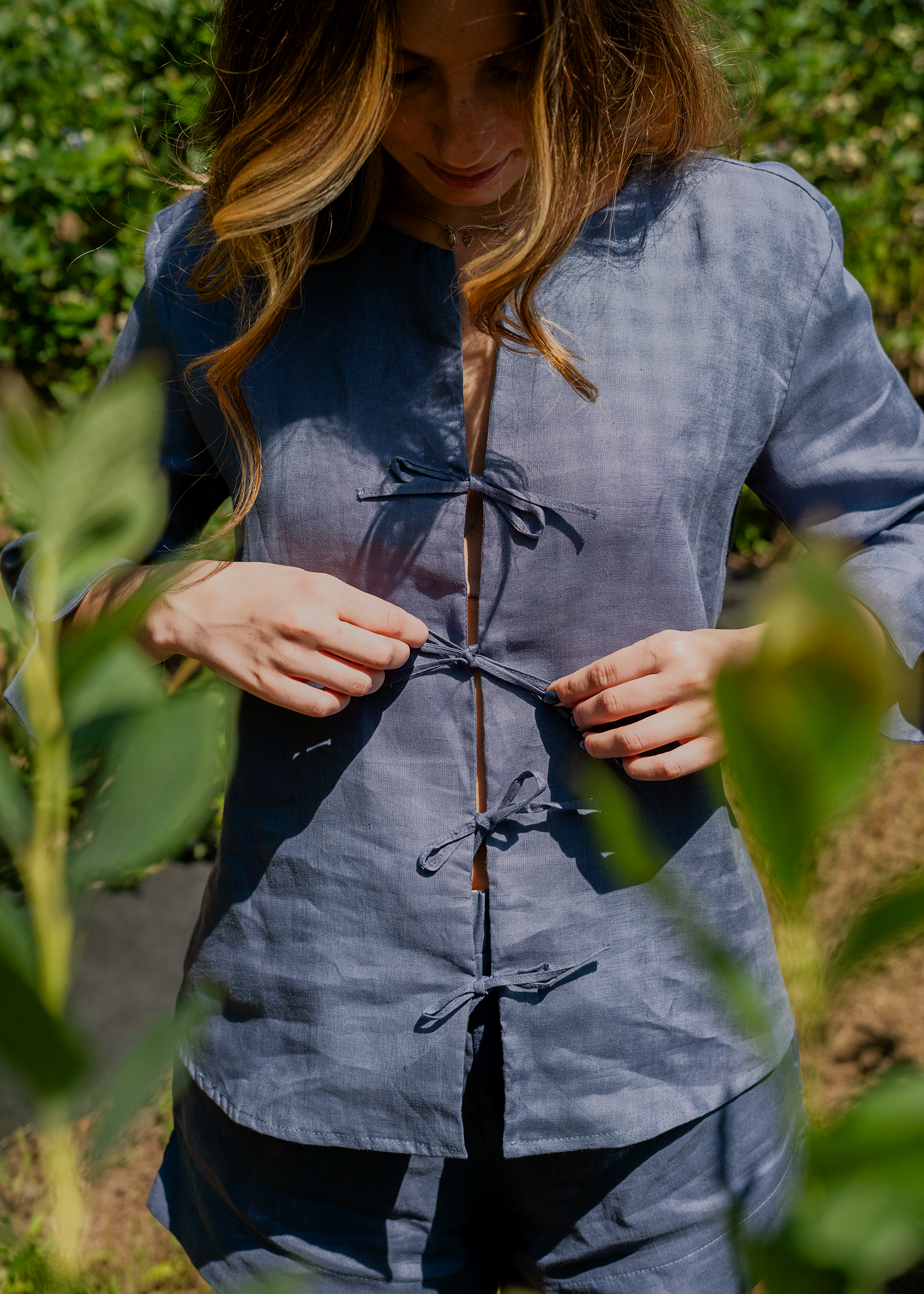 pijama em linho hortensia caine