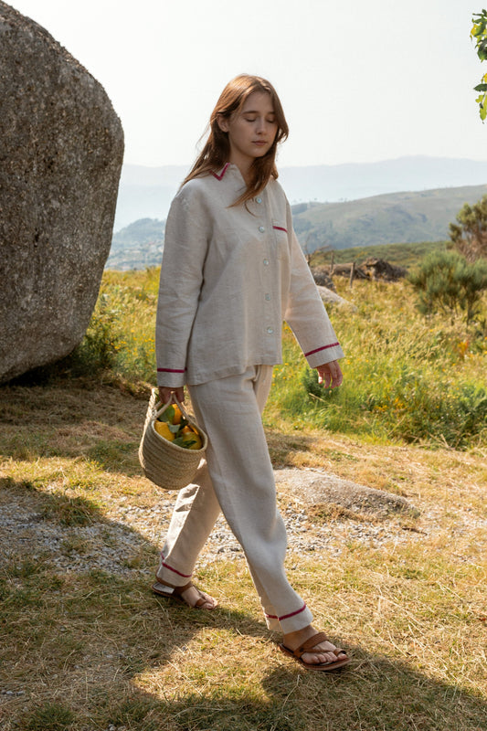 pijama de linho e algodão luz caíne