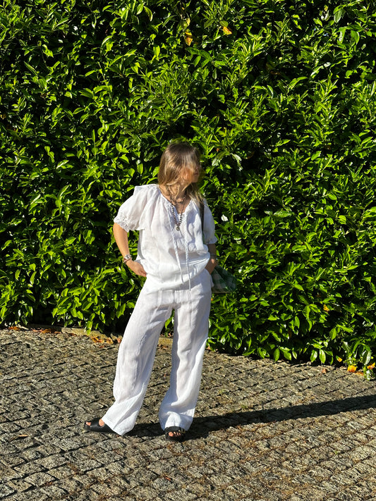 Pijama Mykonos Caine Sleepwear Branco