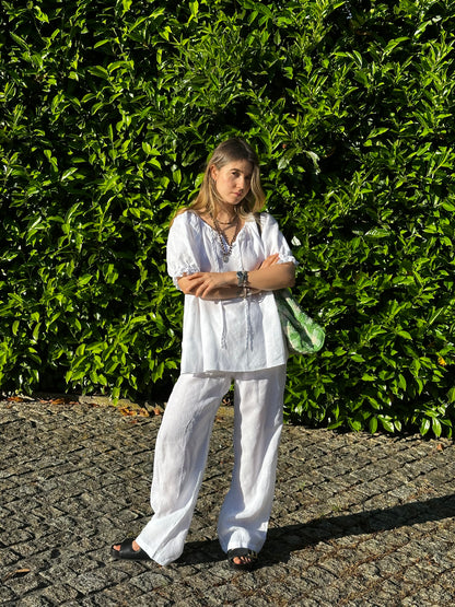 Pijama Mykonos Caine Sleepwear Branco