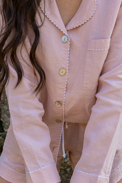 pijama em linho e algodão rubi caíne