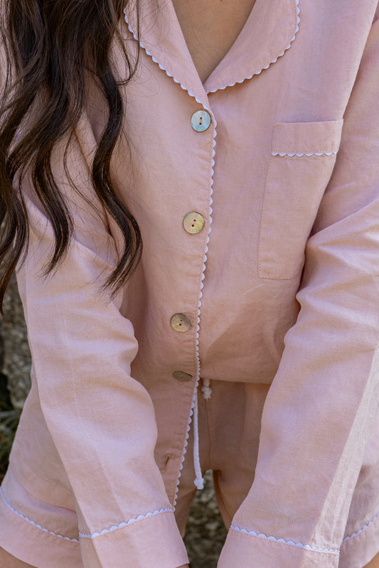 pijama em linho e algodão rubi caíne